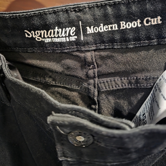 Levi's Signature Modern Boot Cut Black Jeans Long - Picture 4 of 6